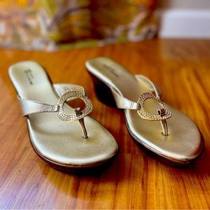 White Mountain - Gold, Wedge Shoe